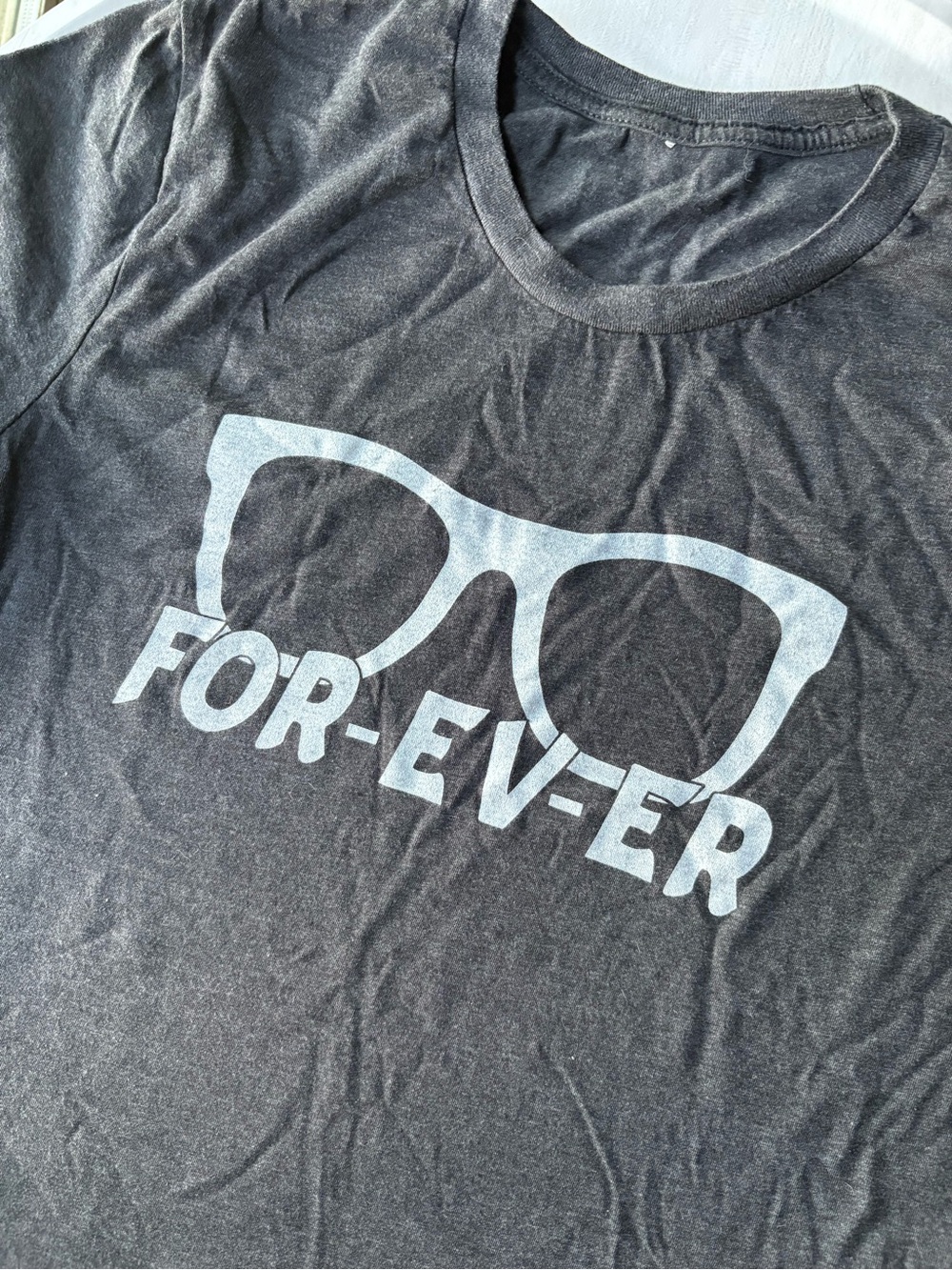 Black "FOR-EV-ER" Graphic Tee - Casual Shirt